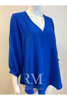 Bluza din Crep Alexandra albastru royal